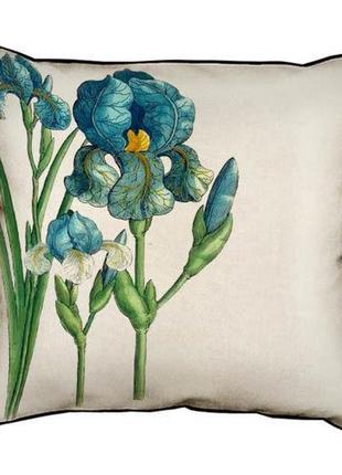 Подушка з мішковини цветок ирис 45x45 см (45phb_14m017)