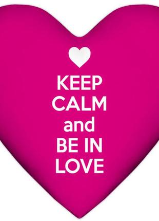 Подушка серце keep calm and be in love 37x37 см (4ps_15l008)
