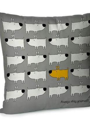 Подушка диванна з оксамиту always stay youself! 45x45 см (45bp_dog013)