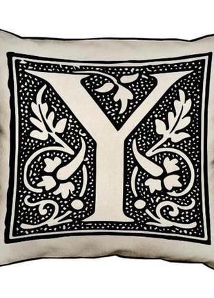 Подушка з мішковини letter y 45x45 см (45phb_abc049_wh)