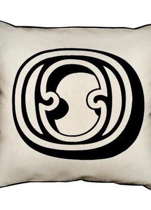Подушка з мішковини letter o 45x45 см (45phb_abc029_wh)