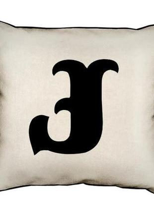 Подушка с мешковины letter j 45x45 см (45phb_abc019_wh)