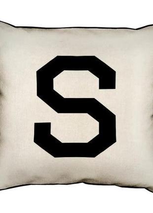 Подушка с мешковины letter s 45x45 см (45phb_abc037_wh)