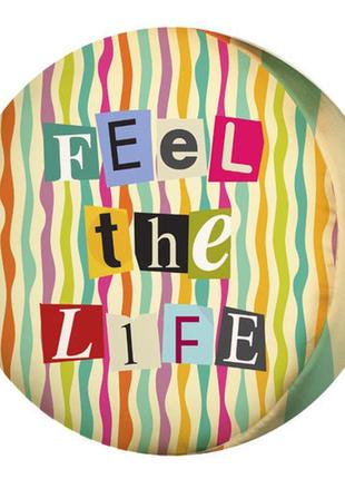 Подушка пуфик круглая feel the life 35 см (pp_15m091)