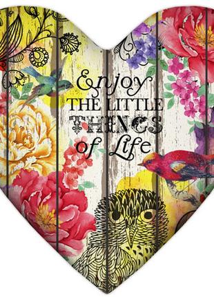 Подушка сердце enjoy the little things of life 37x37 см (4ps_15l090)