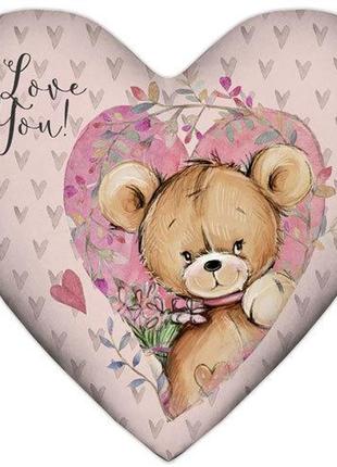 Подушка сердце love you 37x37 см (4ps_18l020)