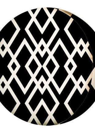 Подушка пуфік кругла узор из ромбов 35 см (pp_era011)