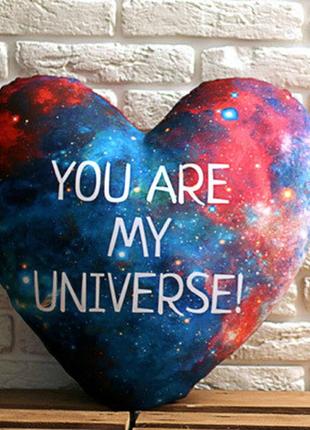 Подушка сердце you are my universe! 37x37 см (4ps_15l036)