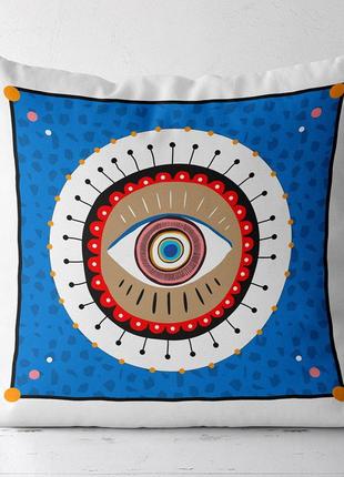 Подушка габардинова з принтом глаз 40x40 (4p_casa021)