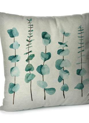 Подушка диванная с бархата plant 45x45 см (45bp_flora020)