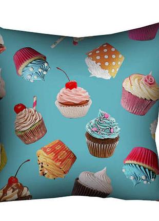 Подушка габардинова з принтом пирожные 40x40 (4p_swe006)