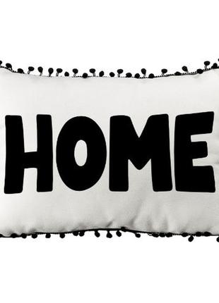 Подушка из мешковины с помпонами home 45x32 см (43phbp_casa006)