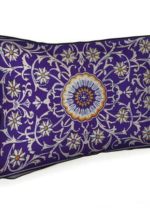 Подушка интерьерная из мешковины персидский фиолетовый узор 45x32 см