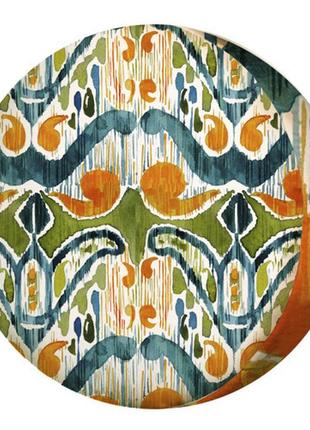 Подушка пуфік кругла разноцветный этно узор 35 см (pp_flora005)