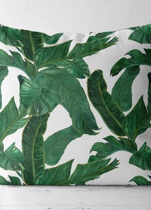 Подушка габардиновая c принтом тропические листья 40x40 (4p_casa015)