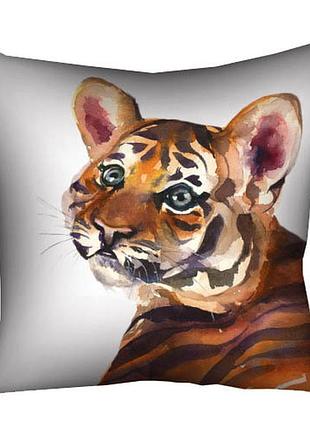 Подушка габардиновая c принтом тигренок 30x30 (3p_22ng056)