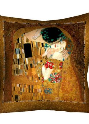 Подушка габардиновая c принтом золотой поцелуй 40x40 (4p_os030)