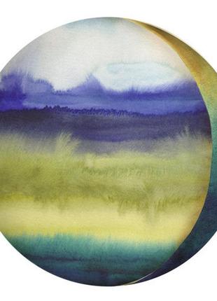 Подушка пуфік кругла желто-голубые разводы 35 см (pp_casa001)