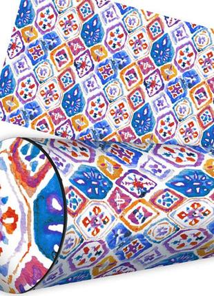 Подушка валик разноцветный орнамент 42x18 см (pv_casa010)1 фото