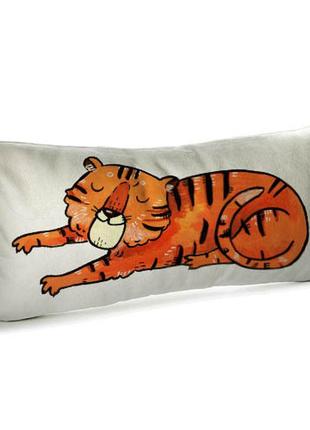 Подушка для дивана бархатная миссис тигр 50x24 см (52bp_22ng008)