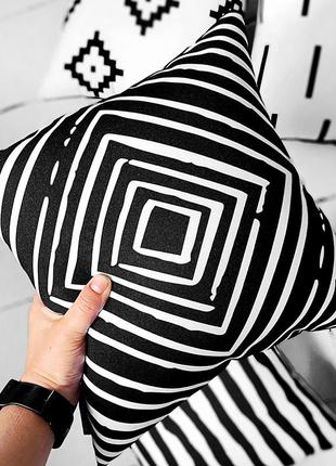 Подушка з принтом габардинова ромбический орнамент 50x50 (5p_casa053)
