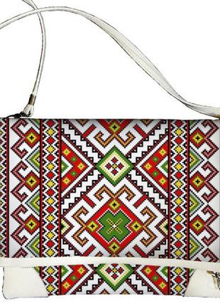Сумка на плечо женская pretty украинский орнамент (skl_15ukr015_wh)