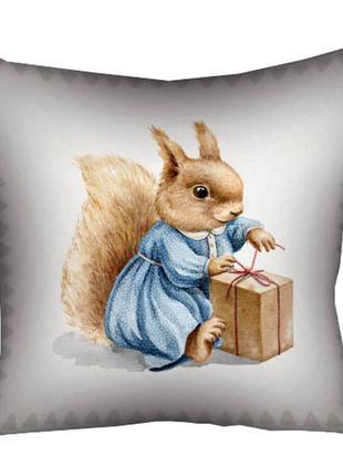 Подушка габардиновая c принтом интересных подарков 40x40 (4p_22ng043)