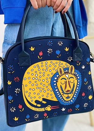 Сумка с принтом oxford лев 32x30x9 см (oxf_22s023_tsi)