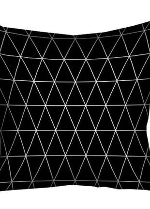 Подушка габардинова з принтом черные треугольники 30x30 (3p_casa001)