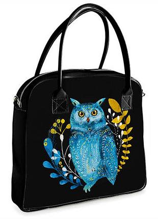 Сумка з принтом oxford сова патриотическая 32x30x9 см (oxf_22s006_bl)