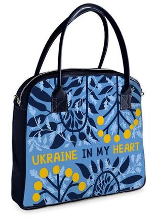 Сумка с принтом oxford ukraine in my heart 32x30x9 см (oxf_22s020_tsi)1 фото