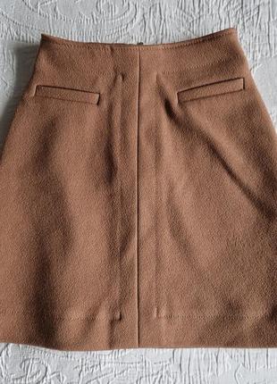 Женская песочного бежевого кемел цвета юбка трапеция hm10 фото