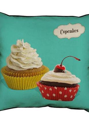 Подушка з мішковини cupcakes 45x45 см (45phb_swe001_wh)