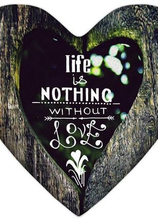 Подушка серце life is nothing without love 37x37 см (4ps_wol002)