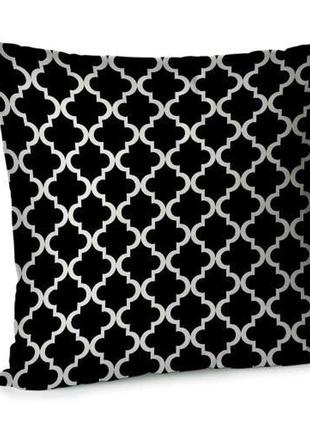 Подушка диванная с бархата орнамент на черном фоне 45x45 см (45bp_aw004)