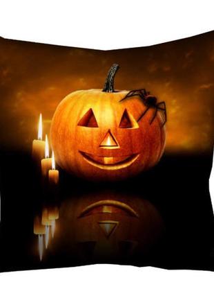 Подушка габардиновая c принтом тыква на хэллоуин 30x30 (3p_hal004)