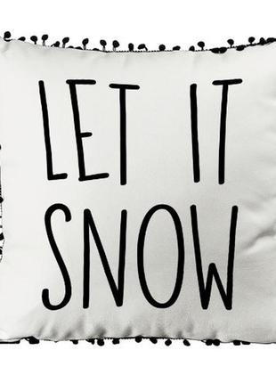 Подушка из мешковины с помпонами let it snow 45x45 см (45phbp_21ng012)