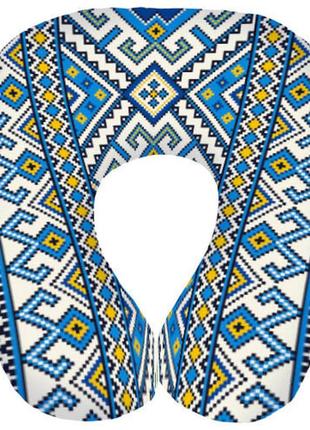 Подушка дорожня украинский орнамент 32x30 см (dop_ukr013)1 фото