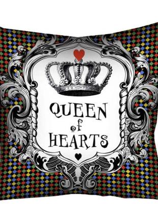 Подушка габардинова з принтом queen of hearts 40x40 (4p_won036)