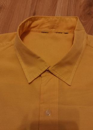 Рубашка мужская, рубашка желтая в клетку3 фото