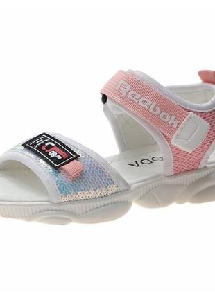 Босоножки детские бело-розовые