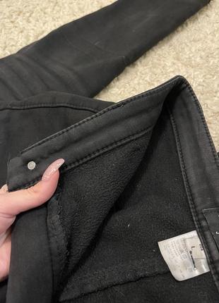 Черные теплые джинсы на флисе american apparel4 фото