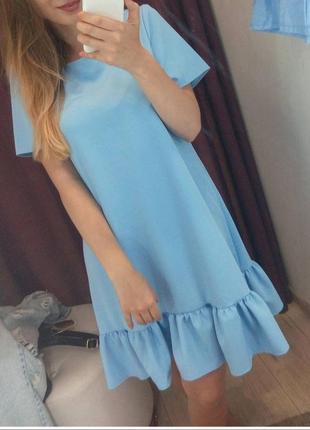 Нежное платье голубого цвета р.s/m