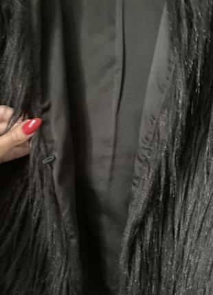 Чёрная пушистая накидка кофта пиджак zara2 фото
