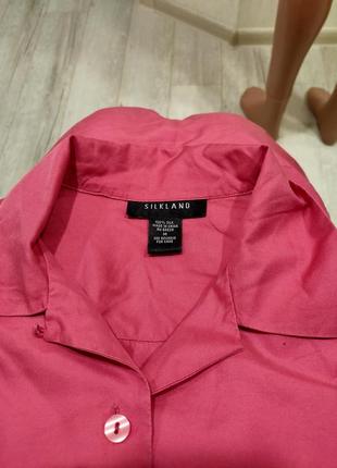 Рожева блуза пог 52см з натурального шовку ❤️ шовкова блуза2 фото