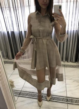 Бежева сукня