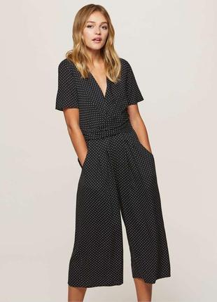 (151) отличный вискозный комбинезон miss  selfridge ,в  горох с кюлотами/размер 38/6/10