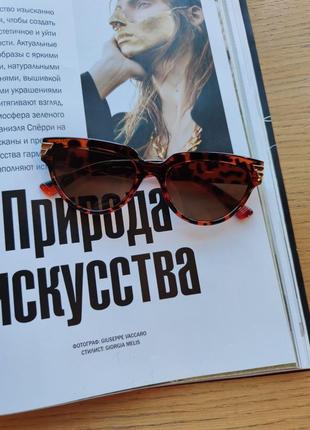 Окуляри окуляри темні лео коричневі сонце сонцезахисні стилі 60-х трендові нові uv4008 фото