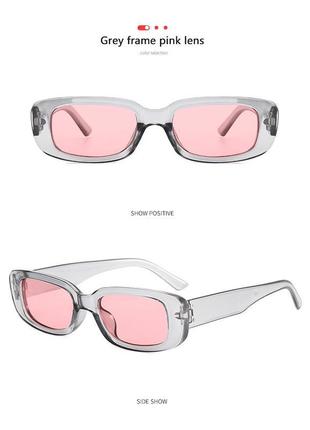 Окуляри uv400 очки іміджеві рожеві сонцезахисні від сонця в стилі 90-х нові2 фото