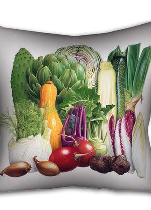 Подушка габардинова з принтом овощи для декупажа 40x40 (4p_pw063)